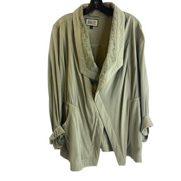 Buckle Jackets & Blazers - BKE Womens Jacket Blazer Size Large Light Weight Flyaway Green Olive Boho Casual